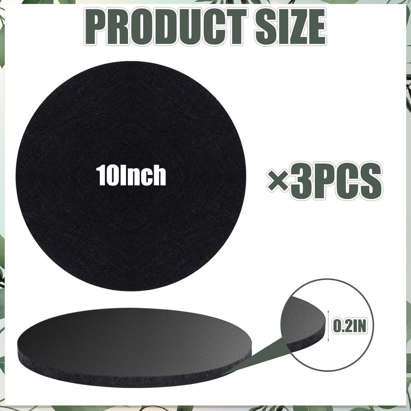 AHFCANG Plant Coaster Mat Reversible(Fabric/Leather),3Pcs Plant Coasters for House Plants Indoor & Outdoor,Household Products Absorbent/Waterproof(10inch) - Image 2